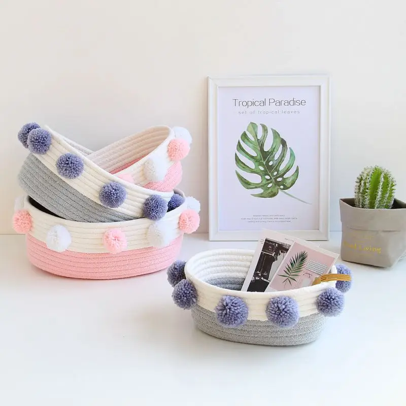 

New Creative Woven Storage Basket Handmade Woven Dirty Clothes Laundry Basket Kids Toy Desktop Sundries Organizer Hamper Storage