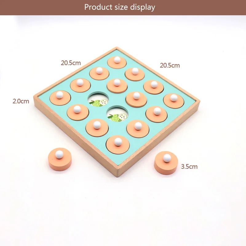 

DIY 3D Montessori Memory Match Chess Game Wooden Puzzles Interaction Cognitive Early Educational Toys Xmas Gifts Children Kids