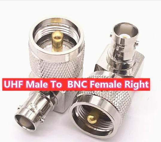 1Pc UHF PL259 PL-259 Male to BNC Female Right Angle RF Coaxial Adapter UHF PL-259 Plug to BNC Jack 90 Degrees L Shape Connector