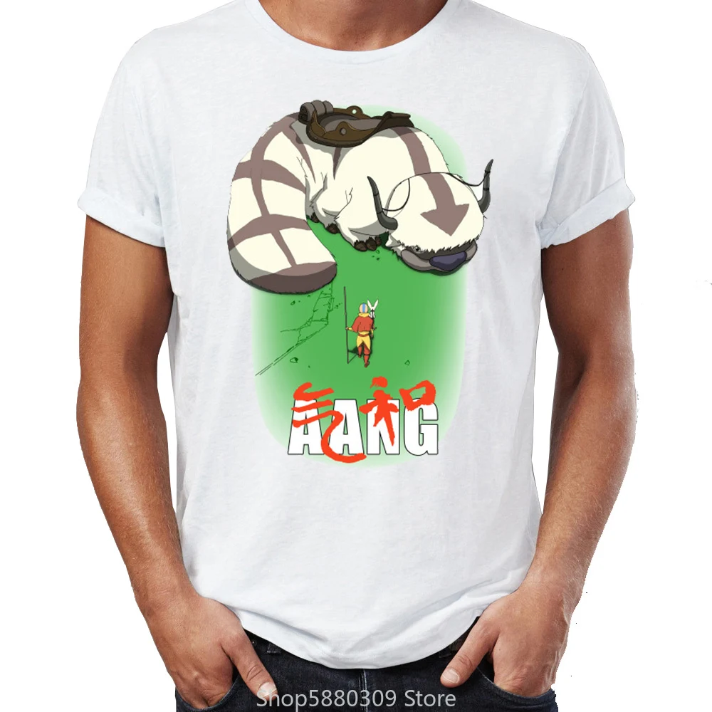 Футболка мужская Аватара Последний Воздушный Бандер Aang и Appa аниме Badass уличная