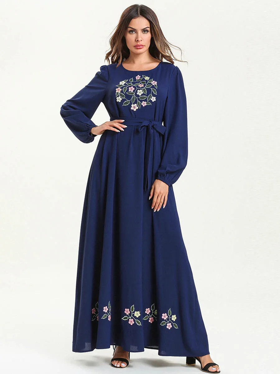 Марокканский кафтан модное мусульманское однотонное женское платье большого