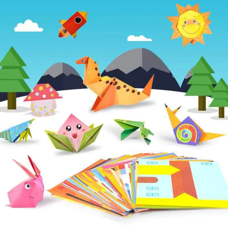 54 страницы книги по оригами Детские материалы ручной работы «сделай сам» Мультяшные животные оригами Обучающие Детские развивающие игрушк...