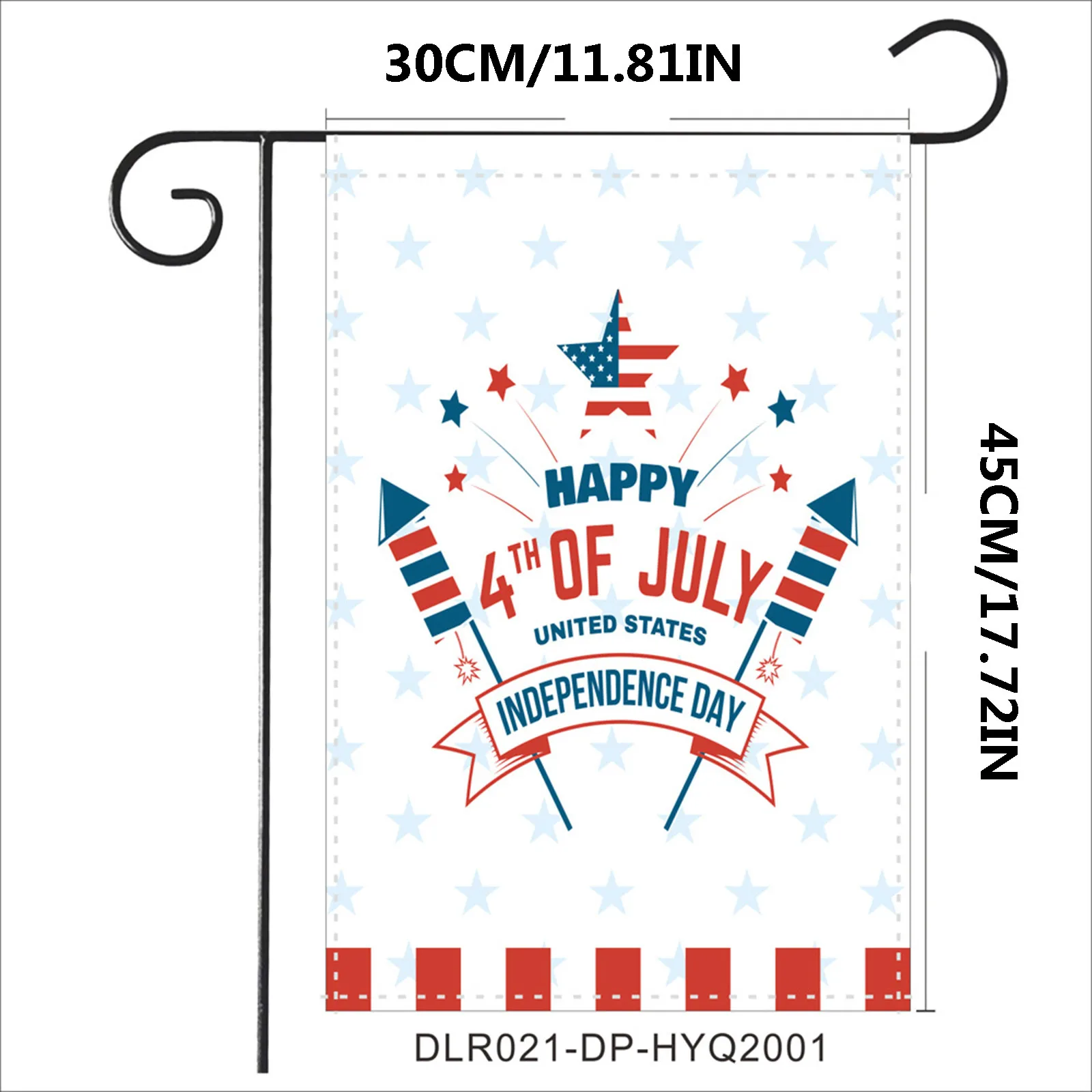 

4th of July Garden Flag Double Sided Patriotic Flower Burlap Yard Flags American Star Patriotic Flag Independence Day Decoration
