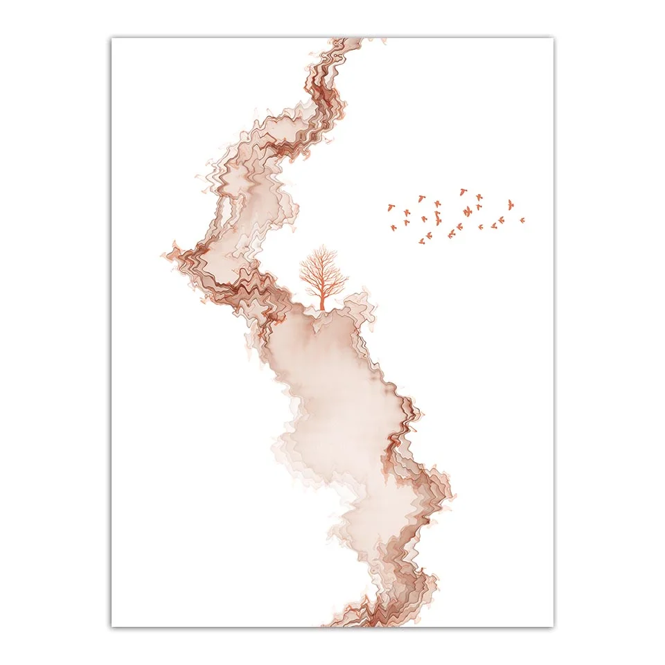 Картины в скандинавском стиле домашнее украшение холст картины абстрактная река