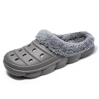 2021 men and women winter slippers fur slippers warm fuzzy plush garden clogs mules slippers home indoor couple slippers