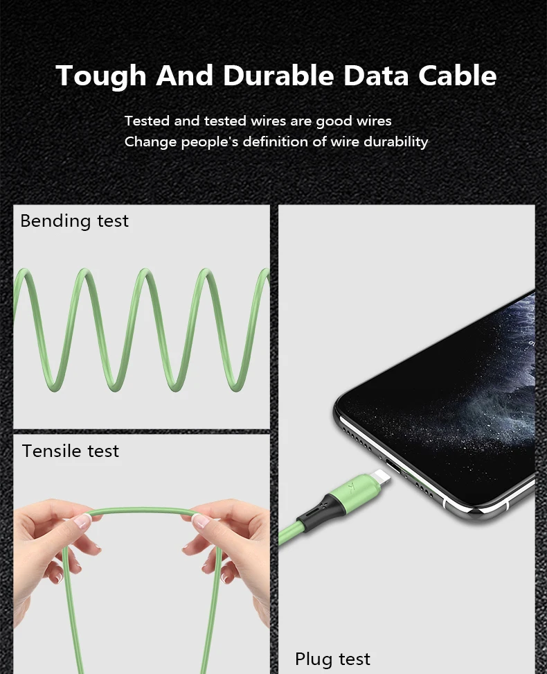 Новый 3-в-1 жидкий силиконовый кабель для передачи данных зарядный TPE эластичный