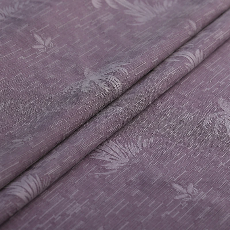 Кокосовые пальмы текстура пуха тяжелый 80% шелк 20% хлопок ткань для летнего платья