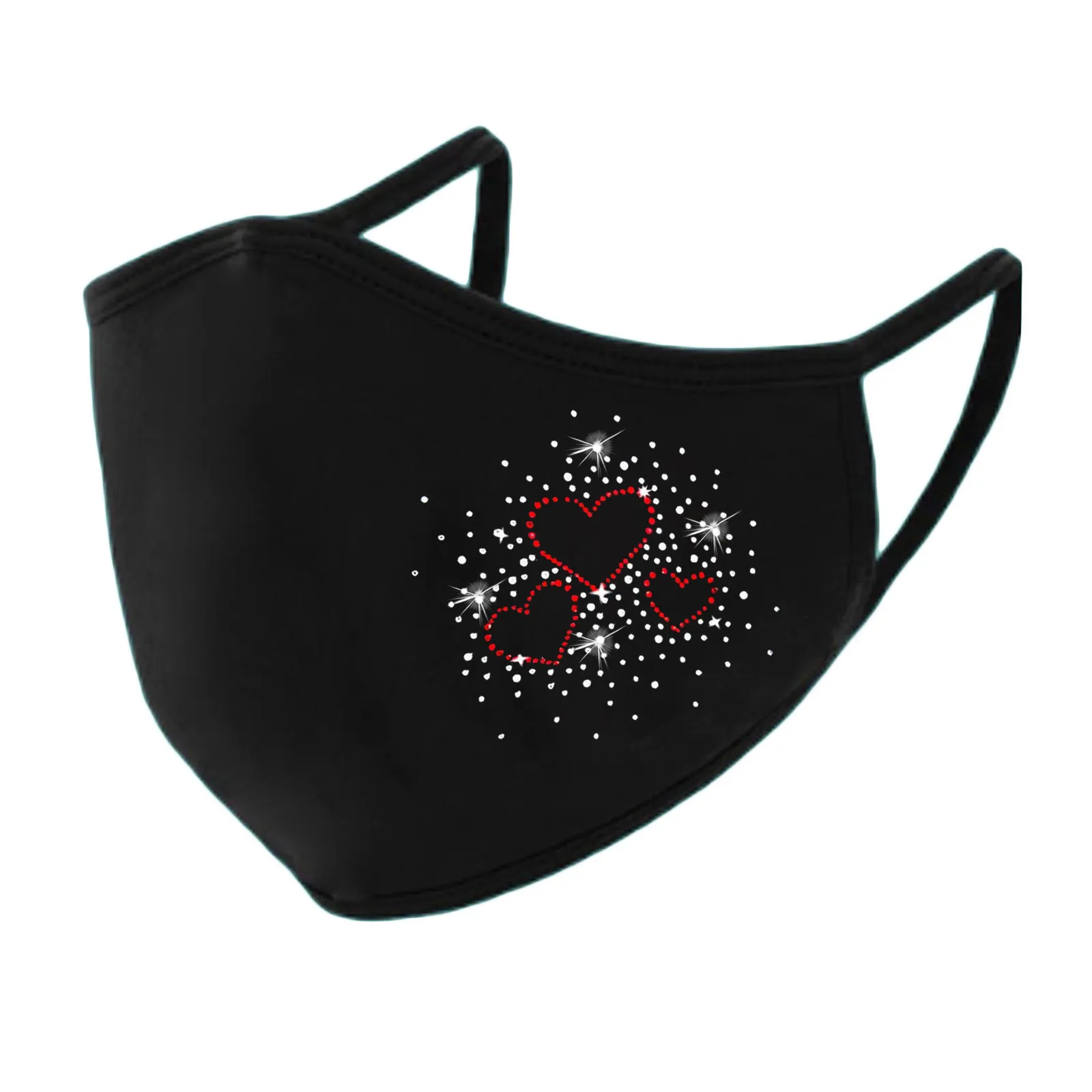 

2PCS Mscara Fast delivery Masque Headband Fashion Drill Breathable Valentine's Day Adult Masks Washable Reusable Mask Maske