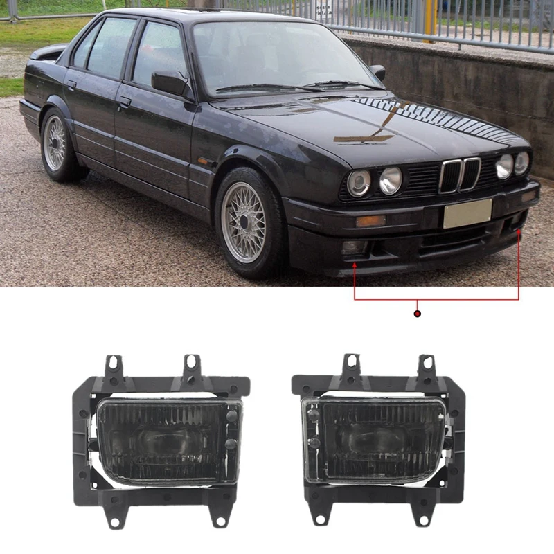 2Pcs Yellow Clear Lens Cover Front Bumper Fog Light Lamps House For Bmw E30 318I 318Is 325I 325Is 325E 325Es 325Ix 63171385945 6 |