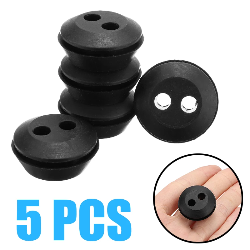 

5pcs 2 Hole Rubber Fuel Gas Line Grommet Replacement Part for Chainsaw Brush Cutter Trimmer 20mm Black Garden Tool