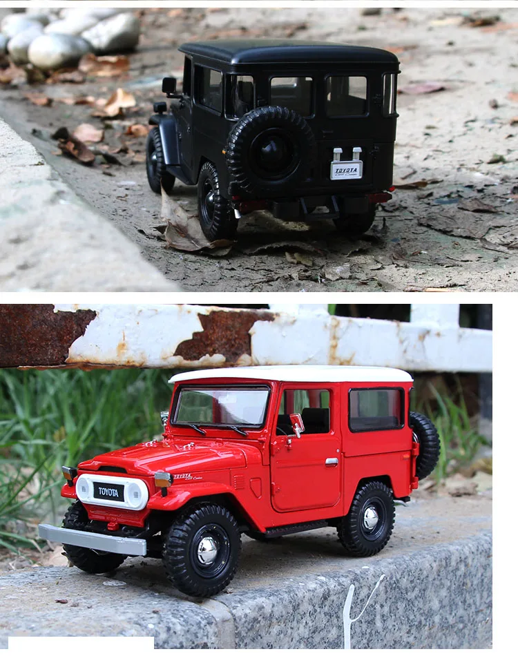 1/24 Масштаб Toyota FJ40 SUV литая модель автомобиля из сплава модель игрушки с открывающимися дверцами модель автомобиля для детей рождественские подарки игрушка