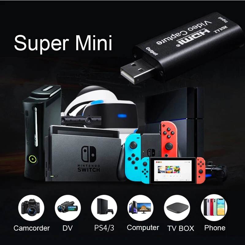 HD 4K 1080P Карта видеозахвата USB 3 0 2 HDMI видео записывающая коробка для PS4 игры DVD