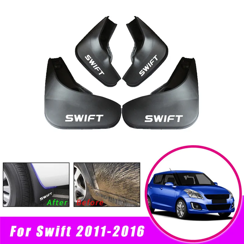 

Front Rear Mud Flaps For Suzuki Swift 2011 2012 2013 2014 2015 2016 Fender Splash Guards Mudflaps Mudguards Car Accessories 4PCS