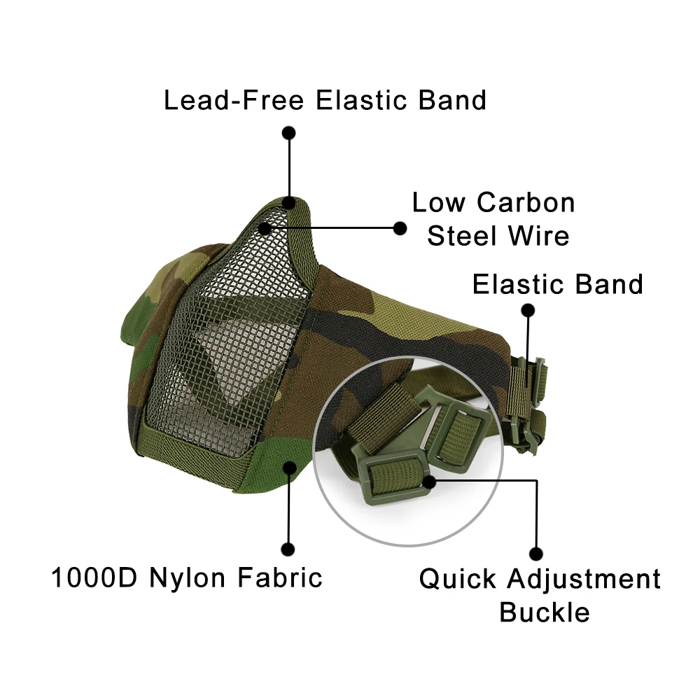 Тактическая Маска для страйкбола ActionUnion сетчатая со стальной проволокой дышащая