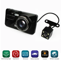 touch screen dash cam car 4 inch ips touch screen car driving video recorder dash cam dual lens with car charger