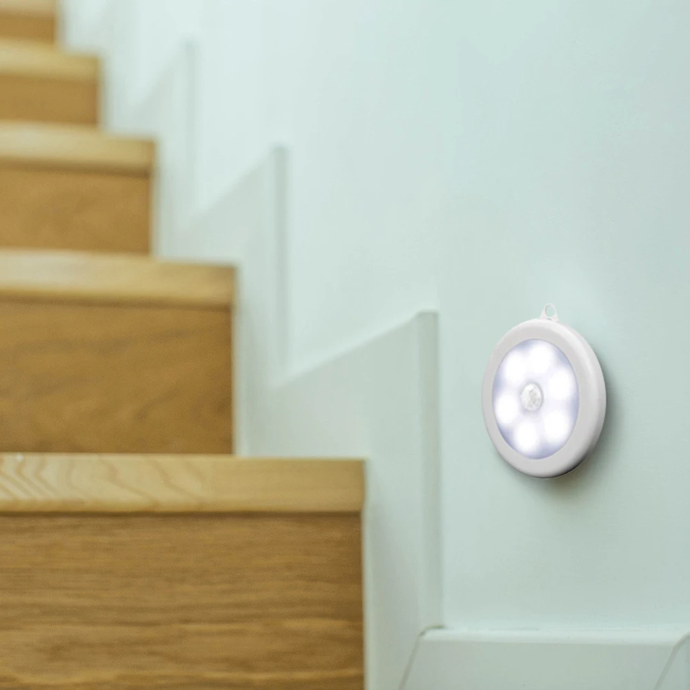 1/3/6pcs 6 LEDs Motion Sensor Cabinet Light Dia 80mm Wireless Detector Auto On/Off Lamp Protect Eye New | Освещение