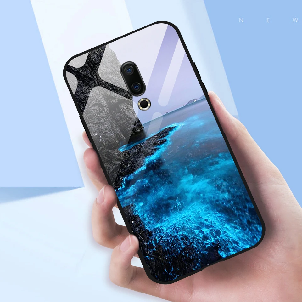 Для Meizu M882Q M892Q M872Q чехол для телефона Meizu M6T звездный узор закаленное стекло Жесткий чехол для Meizu 16Plus 16S 16X TPU оболочка