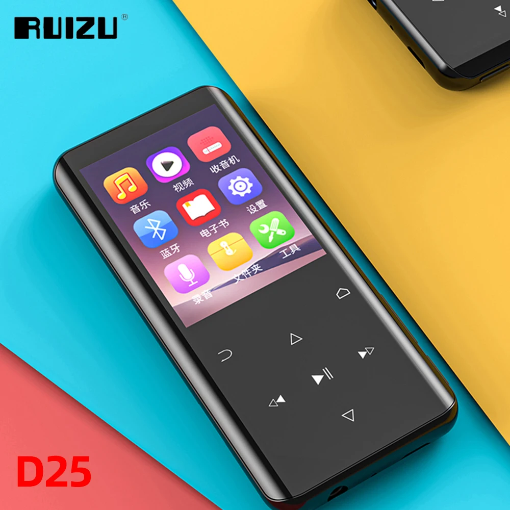 

RUIZU D25 MP3 Player With Bluetooth 16G 32G Music Video Player With Built-in Speaker FM Radio EBook Recorder Portable Audio MP3