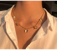 cute star butterfly choker necklace for women gold chain neck statement collar chains chocker shining female choker jewelry
