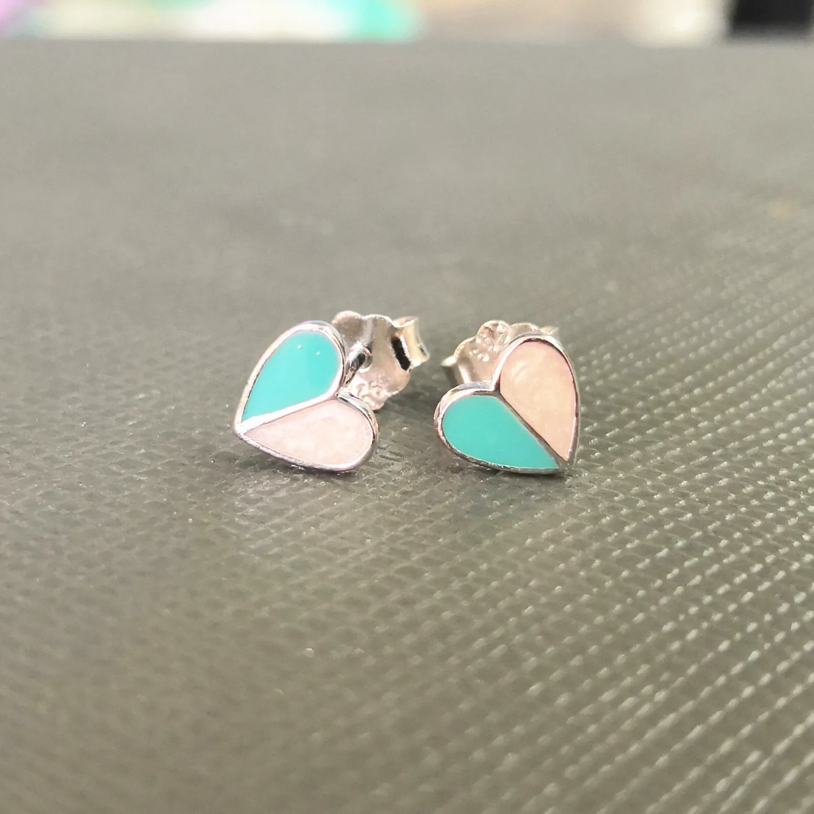 Серьги гвоздики из серебра 925 пробы в форме сердца|Серьги-гвоздики| |