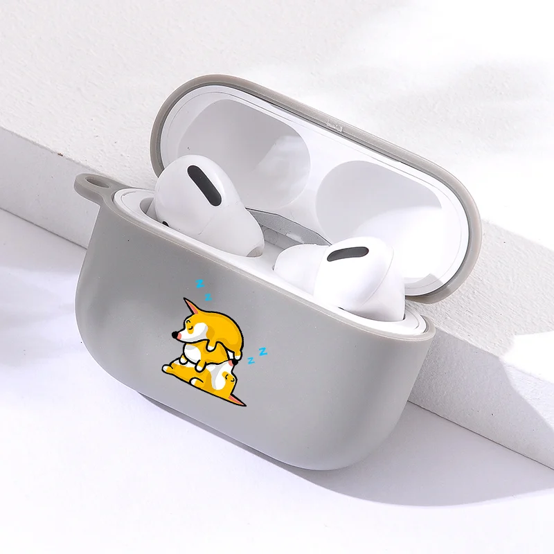 Мягкий чехол с симпатичными собаками корги для наушников Apple Airpods Pro беспроводной