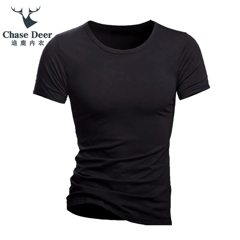 Мужская хлопковая футболка с коротким рукавом однотонная Повседневная Мягкая 2020