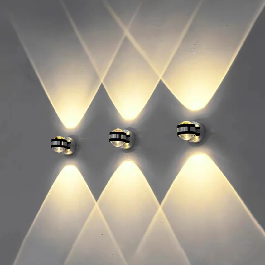 Вертикальная настенная лампа светодиодный светильник из алюминия и хрусталя