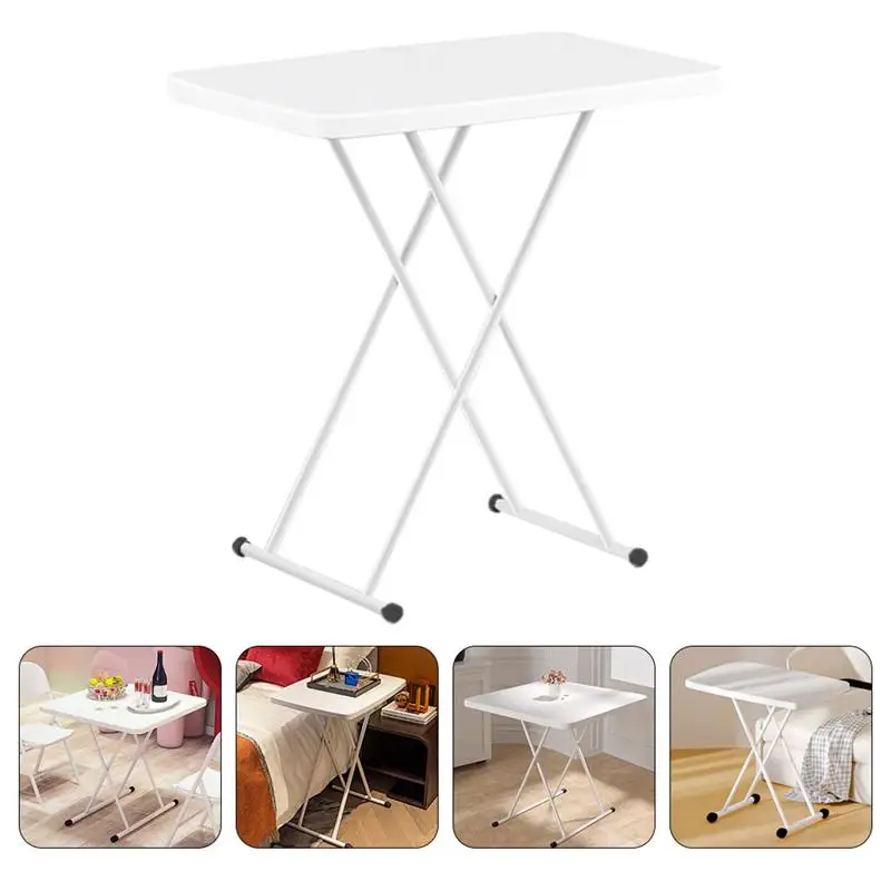 

1Pc Household Folding Table Liftable Writing Desk Movable Dining Table (White)