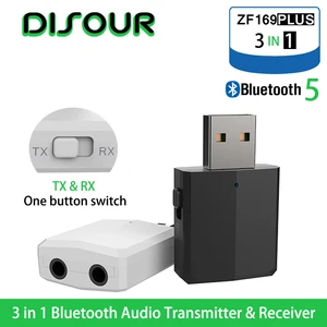 disour 5 0 usb bluetooth transmitter receiver tv mini 3 in 1 3 5mm aux hifi stereo audio wireless adapter dongle for car kit pc free global shipping