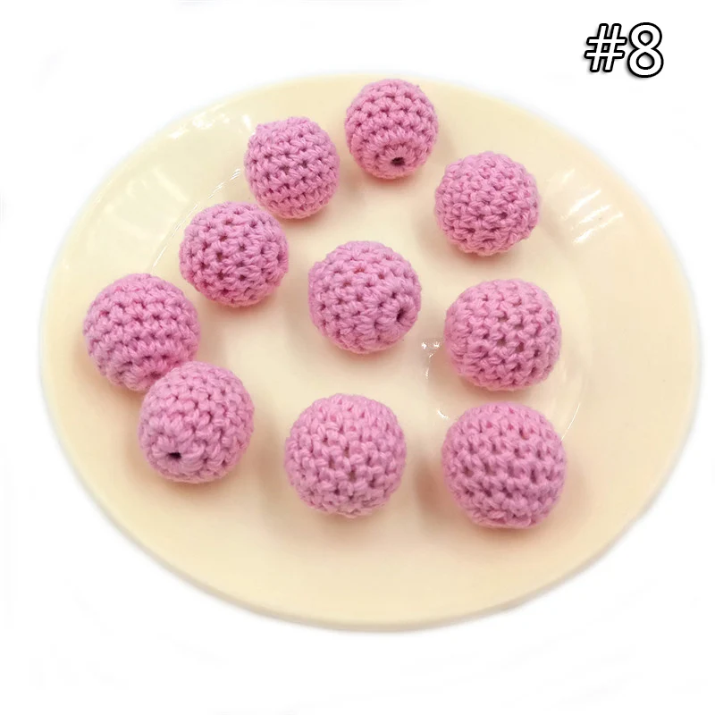 wood teether 8 5 шт. детский прорезыватель, вязаные крючком бусины, 16 мм, деревянный прорезыватель, подвесная детская коляска, аксессуары для детской коляски, зажим для пустышки, деревянная кукла младенца - Цвет: wood teether 8