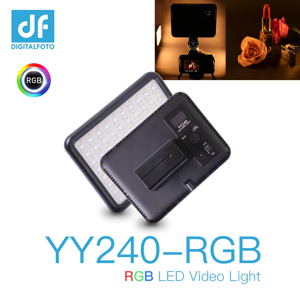 Видео YY240 2500-8500K затемнение RGB светодиодсветодиодный непрерысветильник свет