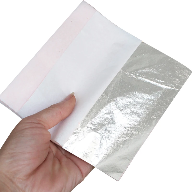 1000pcs 14cm Aluminum Foil Imitation Silver Leaf Sheets Gilding for Wall Home Christmas Decoration Crafts Gilded Glitter Paper | Дом и сад