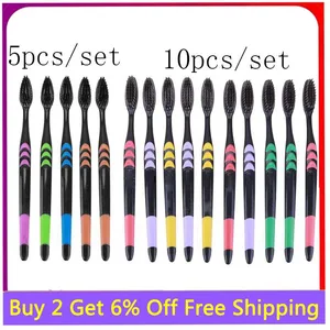 Антибактериальный бамбуковый уголь для взрослых, для мужчин и женщин, для ухода за полостью рта, 510 шт., зубная щетка с мягкой щетиной