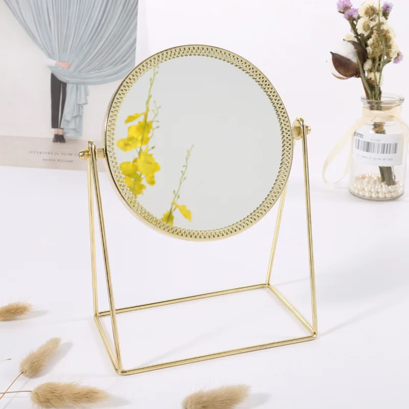 

Metal Decorative Mirror Lady Desktop Makeup Mirror Crafts Three-Dimensional Princess Mirror Home Decor Accessories