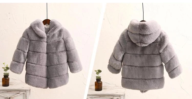 Dollplus/новое зимнее пальто с мехом для девочек элегантные толстые теплые меховые куртки для маленьких девочек, парка детская верхняя одежда детское пальто