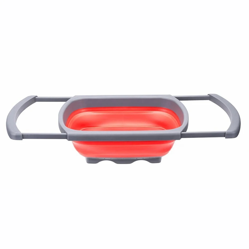 Кухня Складной Дуршлаг на раковину фильтр с устойчивая подставка для