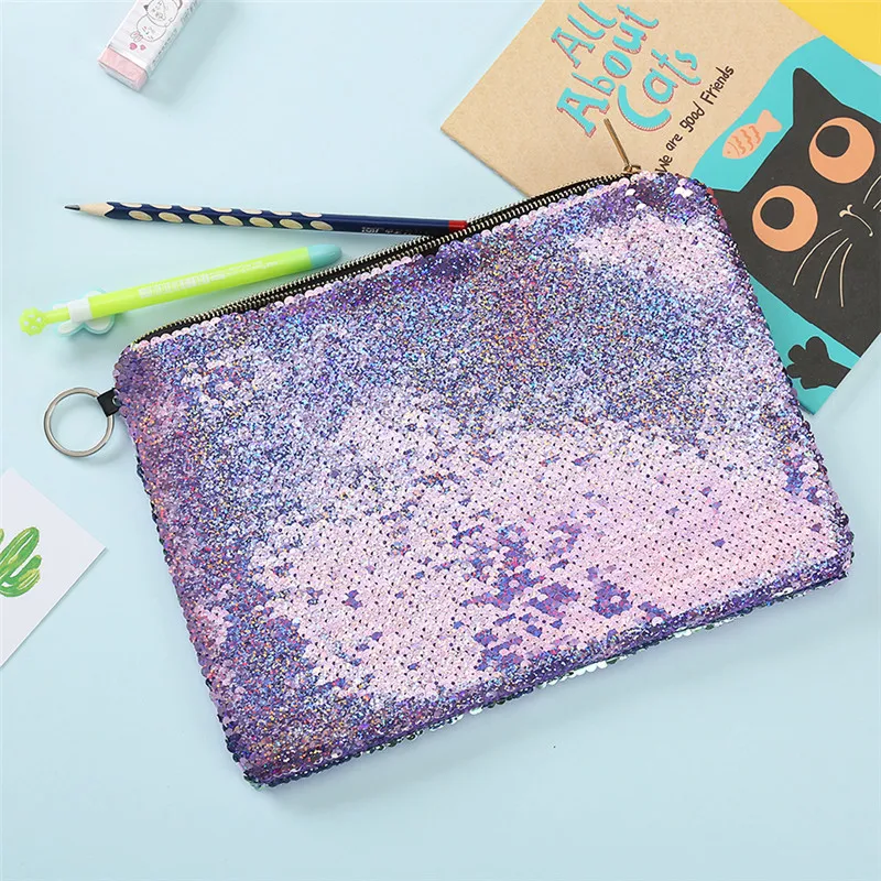 Дорожная косметичка с блестками для женщин на молнии ручной органайзер макияжа