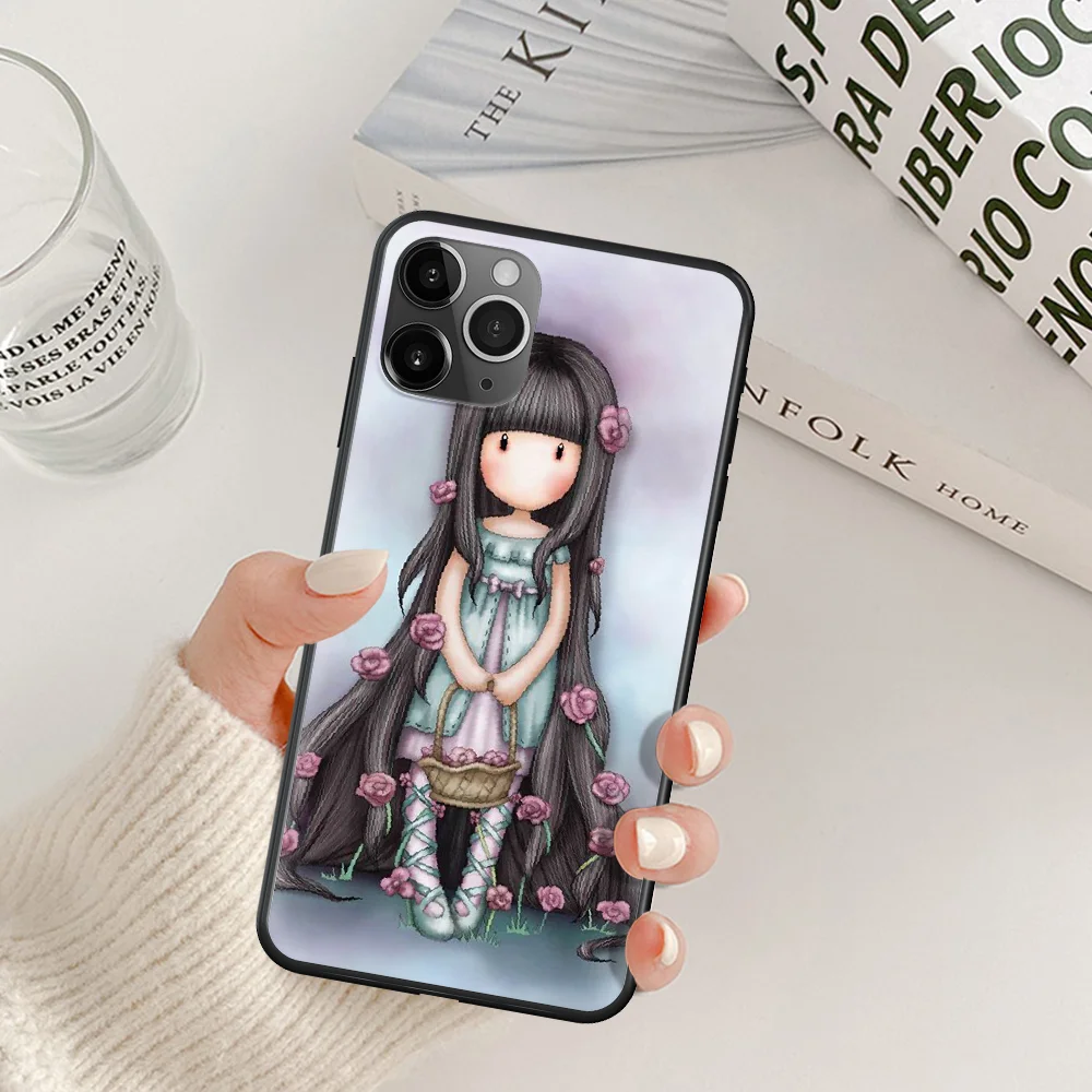 

Cartoon Lovely Santoro Gorjuss Phone Case For IPhone 5 5S SE 5C 6 6S 7 8 Plus X XS XR 11 12 Mini Pro Max 2020 black Shell
