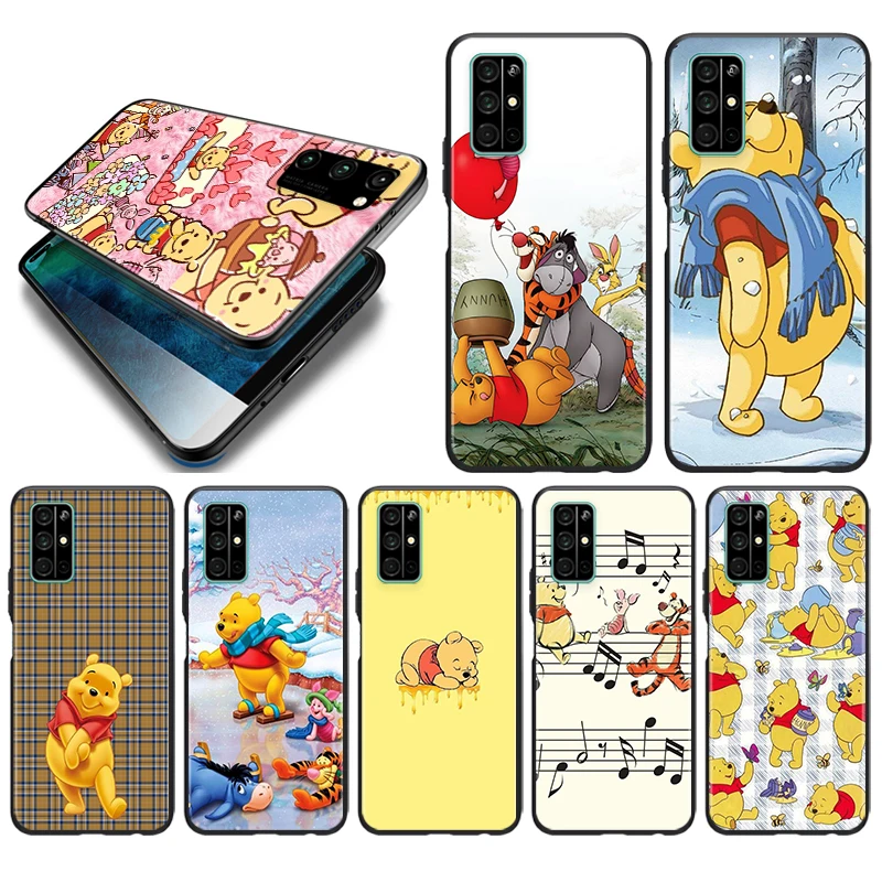 

Disney Cartoon Animation Pooh Bear For Honor 50 X20 SE V30 30i 30S 30 20S 20E 20 V20 Pro 5G Plus Lite Black Capa Phone Case