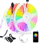 Светодиодная лента, 12 В постоянного тока, Wi-Fi, Bluetooth, лента SMD 5050, 5 м, 10 м, 20 м, 30 м, гибкая резиновая лампа для украшения дома, кухни, KTV