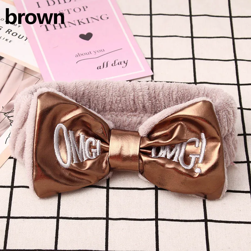 Вопрос: из искусственной кожи OMG письмо головная повязка с принтом для женщин