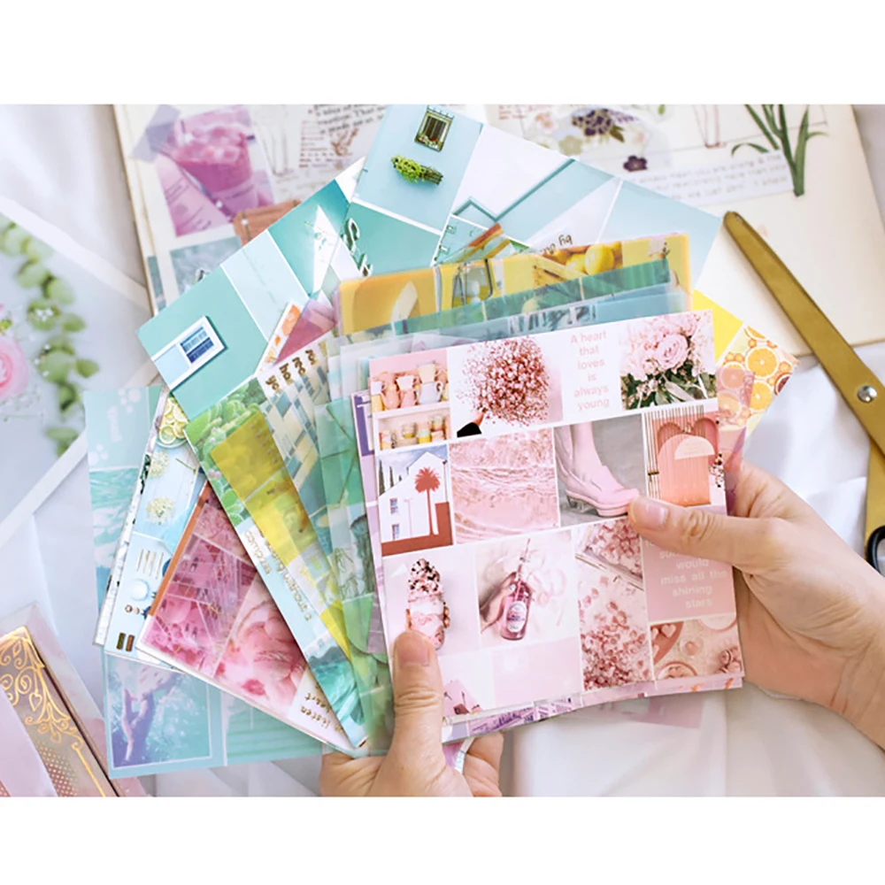 A50pcs цветная бумага для скрапбукинга фоновая DIY Ручная учётная запись ремесла