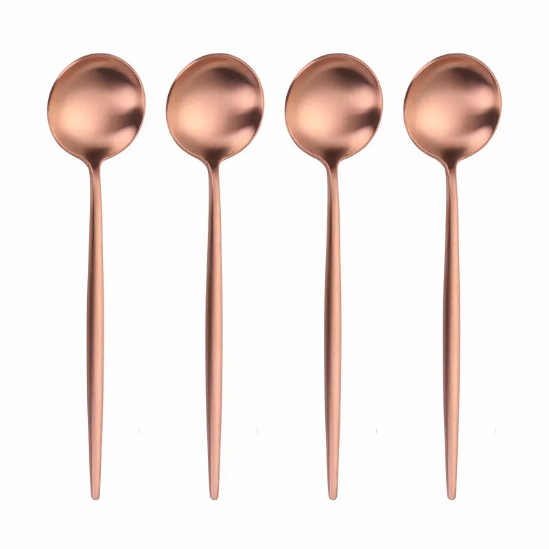 Розовые золотые столовые приборы Нержавеющая сталь столовых приборов в