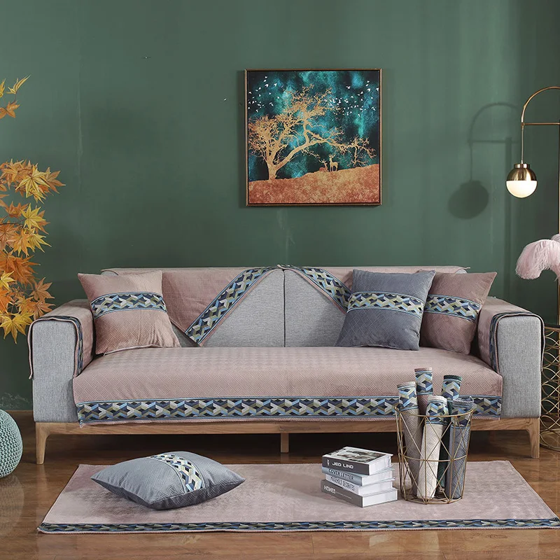 

Non-slip Plush Sofa Cover for Living Room Solid Color Dirt-proof Sofa Cover Elastic Protect Pet Dog Cushion Mat Seats Sofa