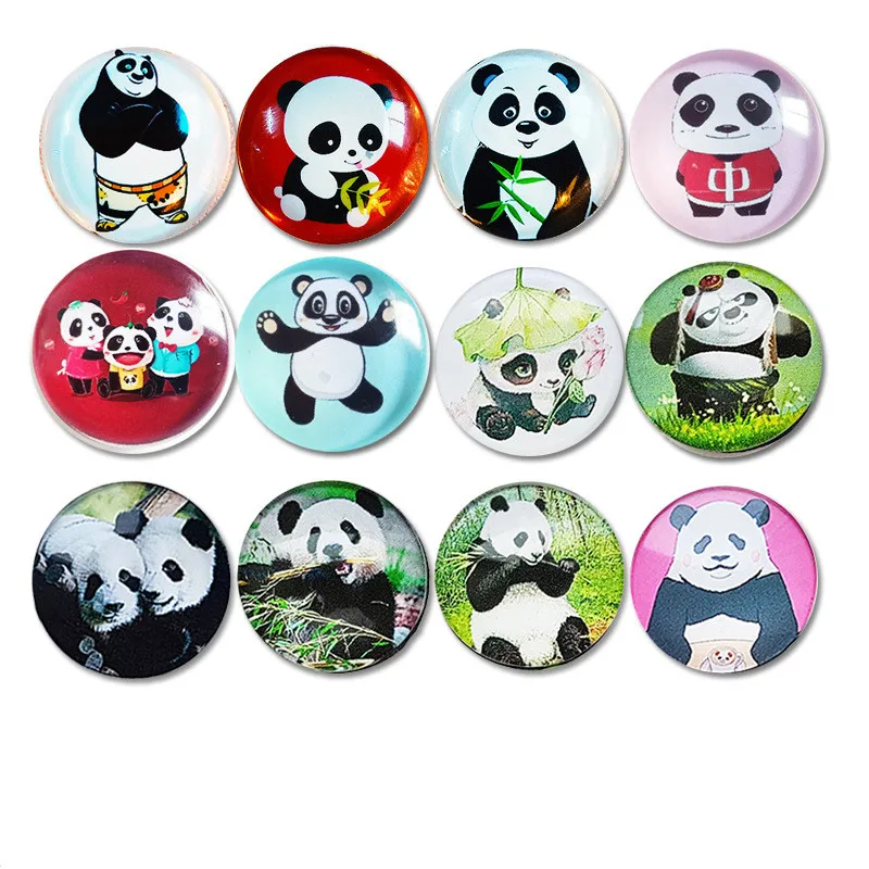 100 шт. Милый Панда мягкий магнит на холодильник 25 мм наклейки мультфильм
