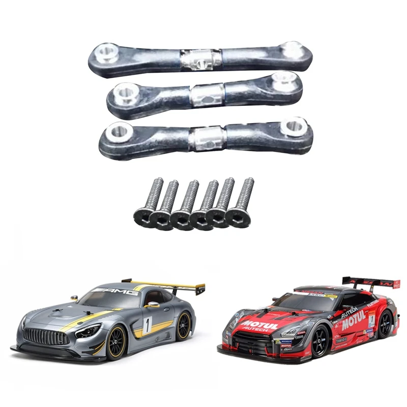 

1 Set Alloy Steering Assembly,Black & 1 Set Metal Steering Tie Rod Link Rod
