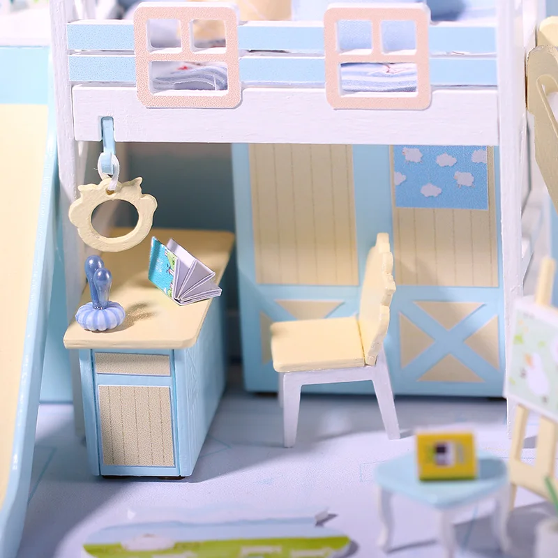 

Newest DIY Wooden Dollhouse Sheep Animal Cute Doll Houses Miniature with Furniture Kit Toys for Children Friend Christmas Gift