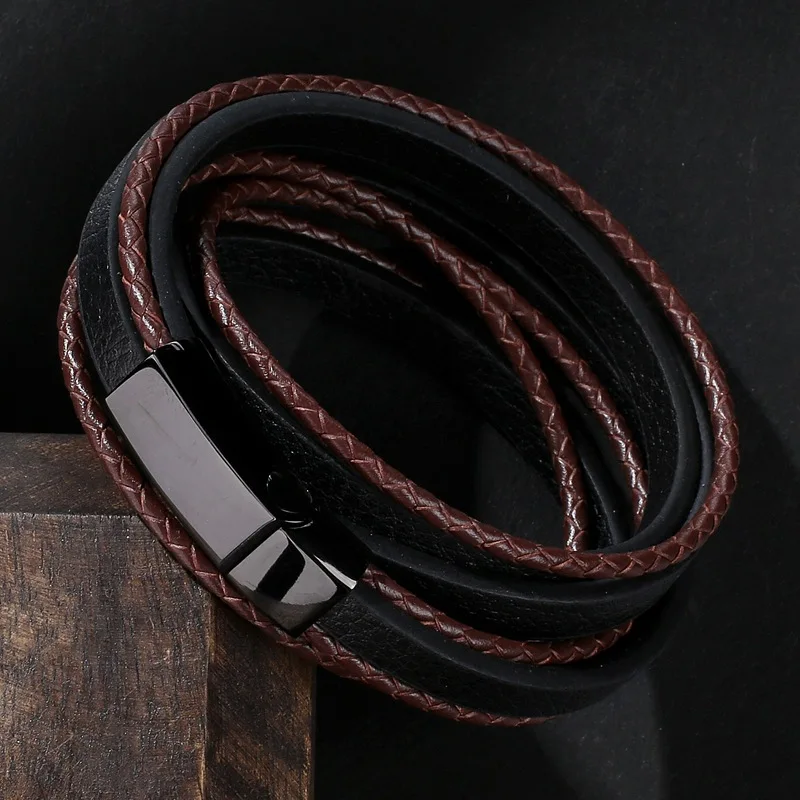 Обувь в стиле панк для мужчин ювелирные изделия черный/коричневый плетеный