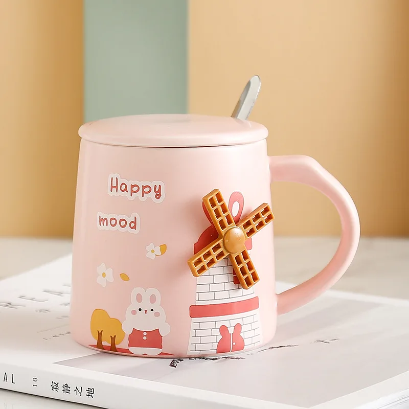 Новая трехмерная вращающаяся мельница художественная кофейная чашка