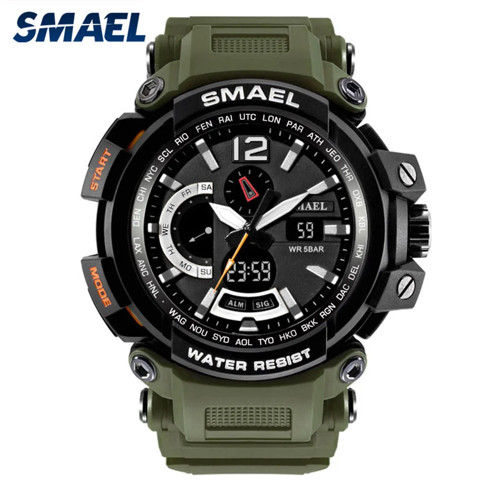 

SMAEL Sport Watch Men Top Luxury Brand Military 50M Waterproof Wristwatch Clock Men's LED Digital Watches Relogio Masculino